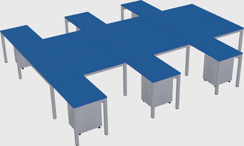 Shared l-shaped desk