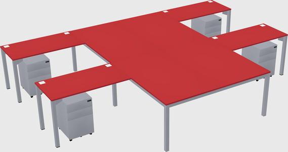 Shared l-shaped desk