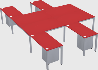 Shared l-shaped desk