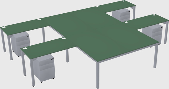 Shared l-shaped desk