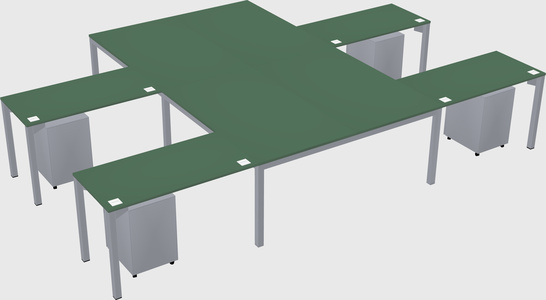 Shared l-shaped desk