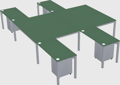 Shared l-shaped desk
