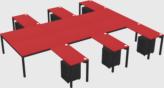 Shared l-shaped desk