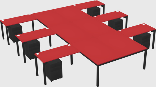 Shared l-shaped desk