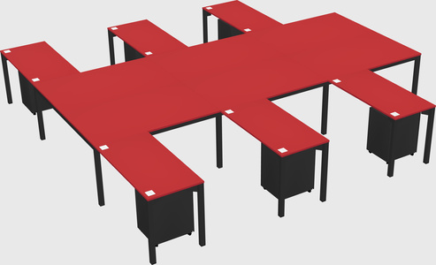 Shared l-shaped desk