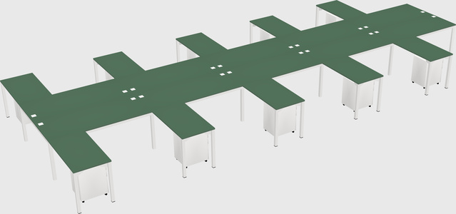 Shared l-shaped desk