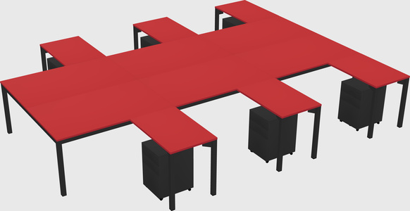 Shared l-shaped desk