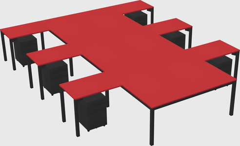 Shared l-shaped desk