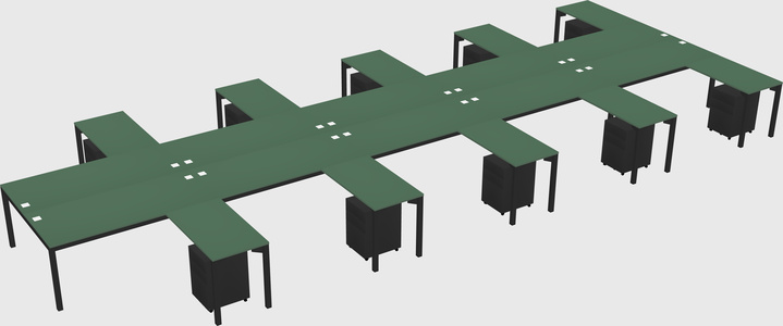 Shared l-shaped desk