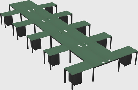 Shared l-shaped desk