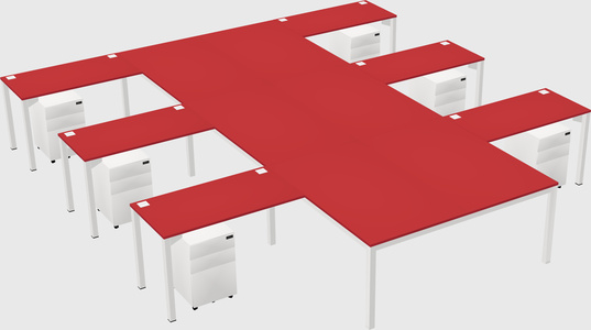 Shared l-shaped desk