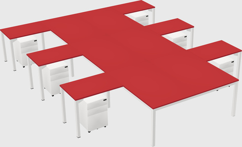Shared l-shaped desk