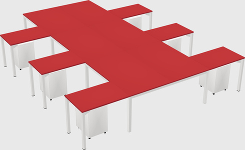 Shared l-shaped desk