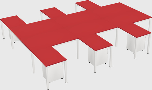 Shared l-shaped desk