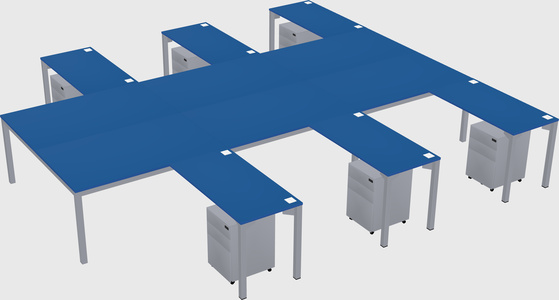 Shared l-shaped desk