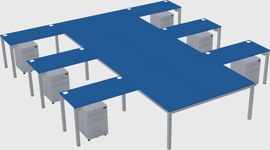 Shared l-shaped desk