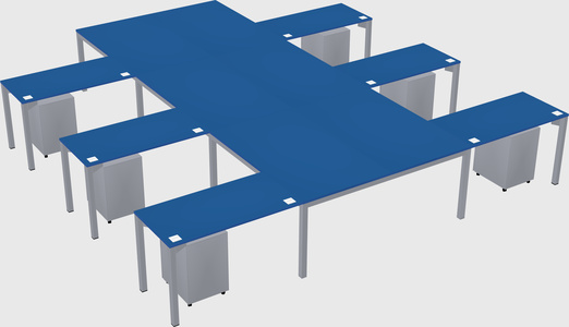 Shared l-shaped desk