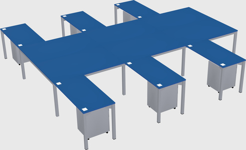 Shared l-shaped desk