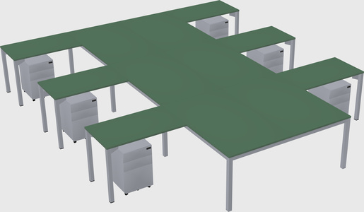 Shared l-shaped desk