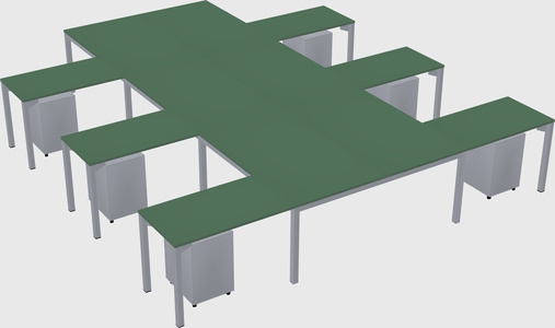 Shared l-shaped desk