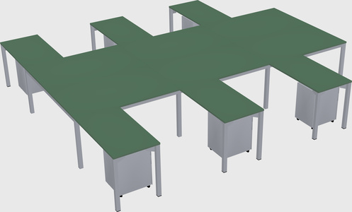 Shared l-shaped desk