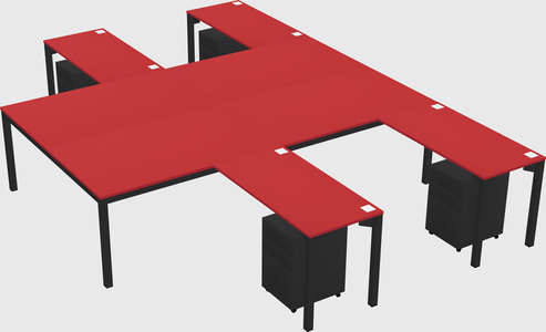 Shared l-shaped desk