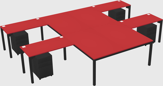 Shared l-shaped desk