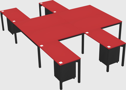 Shared l-shaped desk