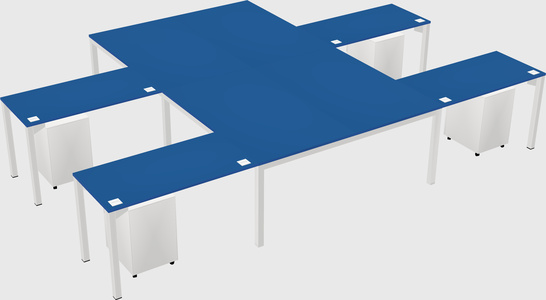Shared l-shaped desk