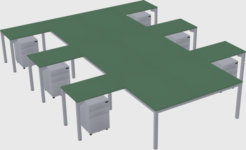 Shared l-shaped desk
