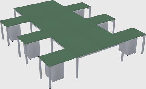 Shared l-shaped desk