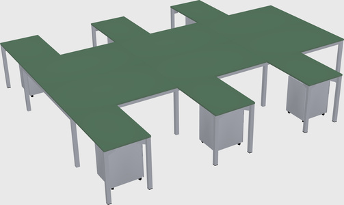 Shared l-shaped desk