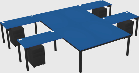 Shared l-shaped desk