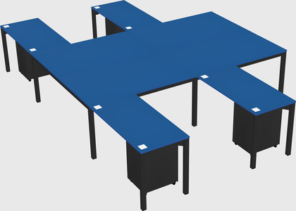 Shared l-shaped desk