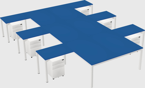 Shared l-shaped desk