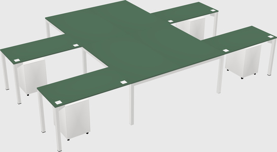 Shared l-shaped desk