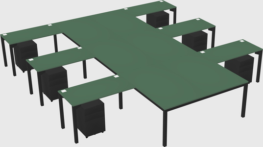Shared l-shaped desk