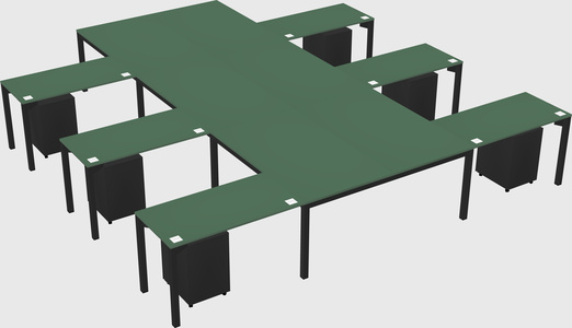 Shared l-shaped desk