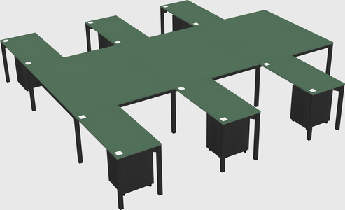 Shared l-shaped desk