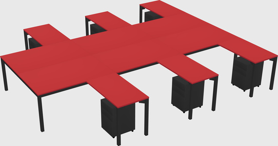 Shared l-shaped desk