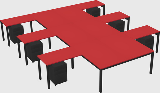 Shared l-shaped desk