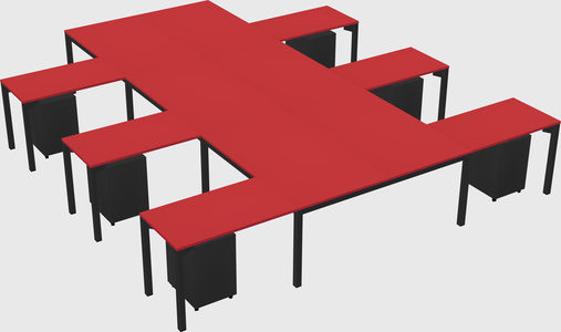 Shared l-shaped desk
