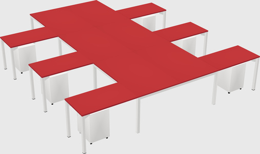 Shared l-shaped desk