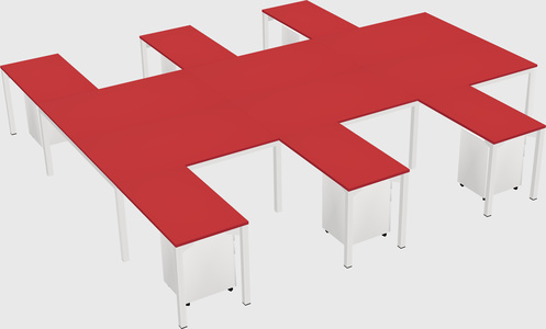 Shared l-shaped desk