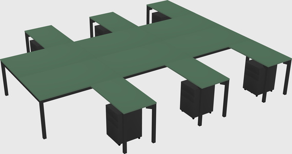 Shared l-shaped desk