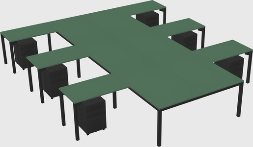 Shared l-shaped desk