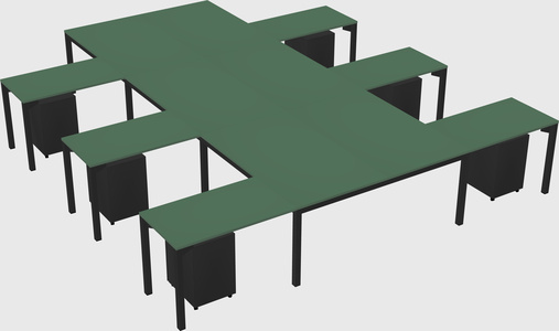 Shared l-shaped desk
