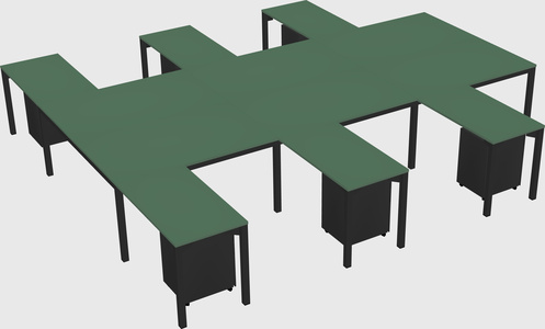 Shared l-shaped desk
