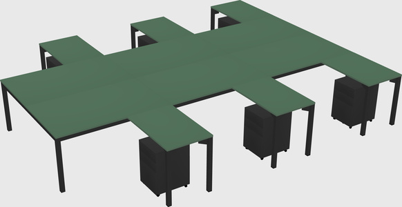 Shared l-shaped desk