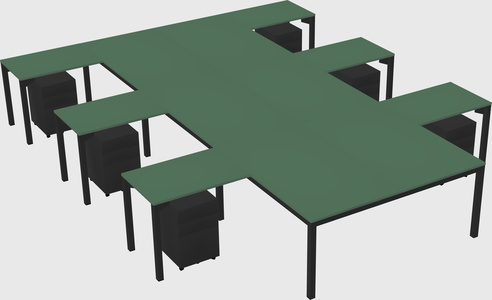Shared l-shaped desk